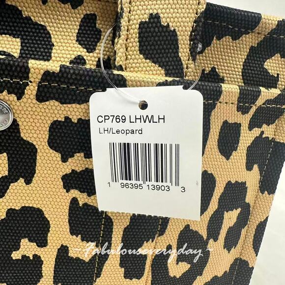 Coach Cargo Tote Bag 26 Crossbody With Leopard Print In Canva CP769 + Dust Bag - Picture 5 of 10